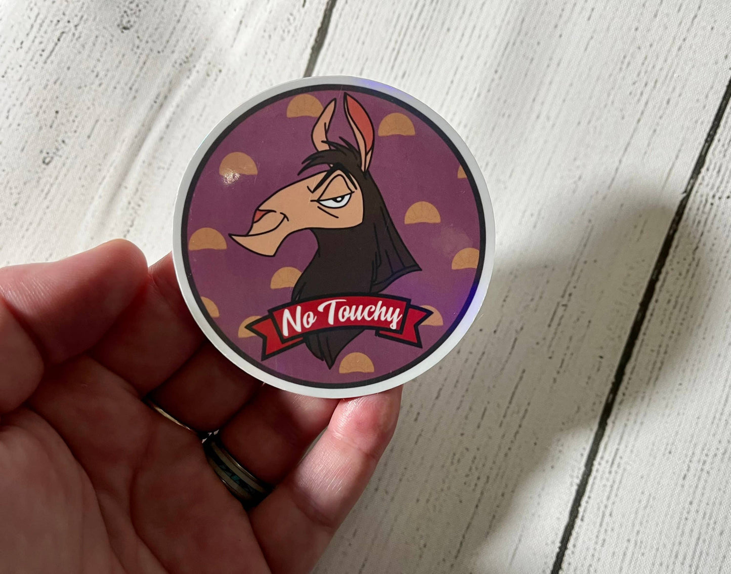 Kuzco, Vinyl Sticker, Emperors New Groove, Llama, No Touchy
