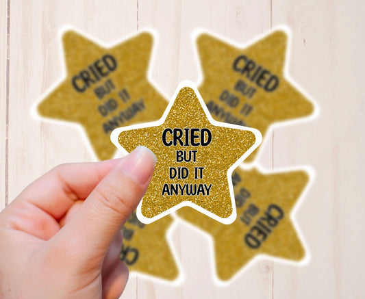 Cried But Did It Anyway, Vinyl Sticker